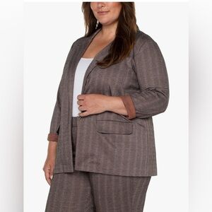 Liverpool Black Brick Jacquard Stripe Boyfriend Blazer